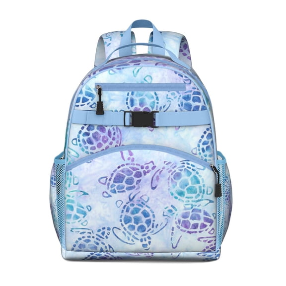 Sea Turtle Waterproof School Backpack - Ergonomic Travel Daypack with Chest Strap, Breathable Padded Design for Teens & Students
