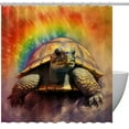 thumbnail image 1 of Sea Turtle Waterproof Shower Curtain Set with Hooks - Printed Bathroom Decoration - 3 Piece Curtain Set, 1 of 6