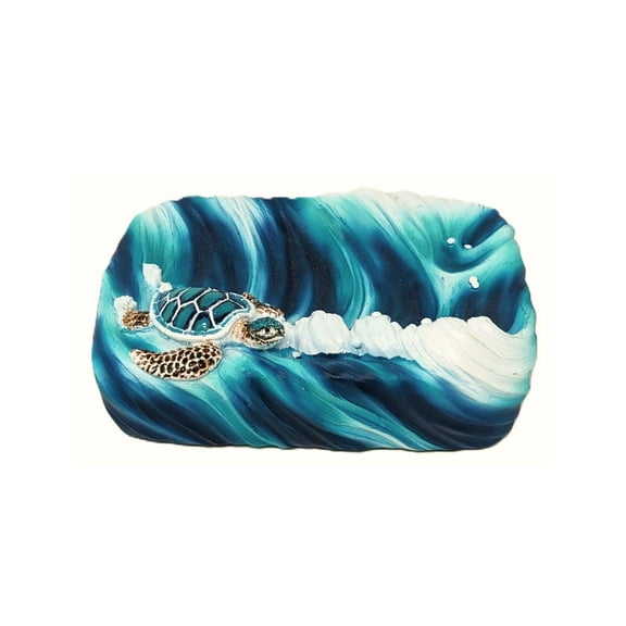 Sea Turtle Wave Soap Dish - Nautical and Ocean - Inspired bar Soap Holder - Ideal for Sea and Marine Life Lovers