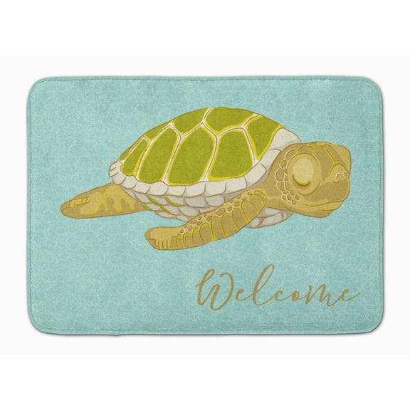 Sea Turtle Welcome Machine Washable Memory Foam Mat
