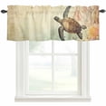 thumbnail image 1 of Sea Turtle Window Valance Curtain Coral Reef Rod Pocket Short Curtain for Living Room, Bedroom & Kitchen Window Decor 42x12in, 1 of 8