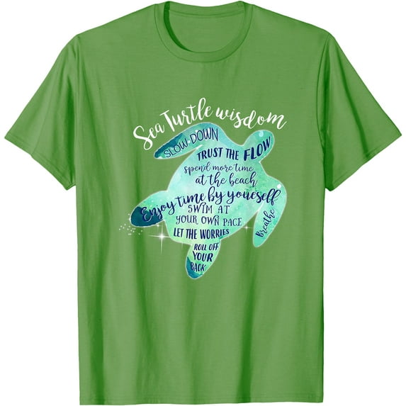 Sea Turtle Wisdom Beach Unisex T-Shirt for Men Women Kids Toddler,Lime Color,Size YS