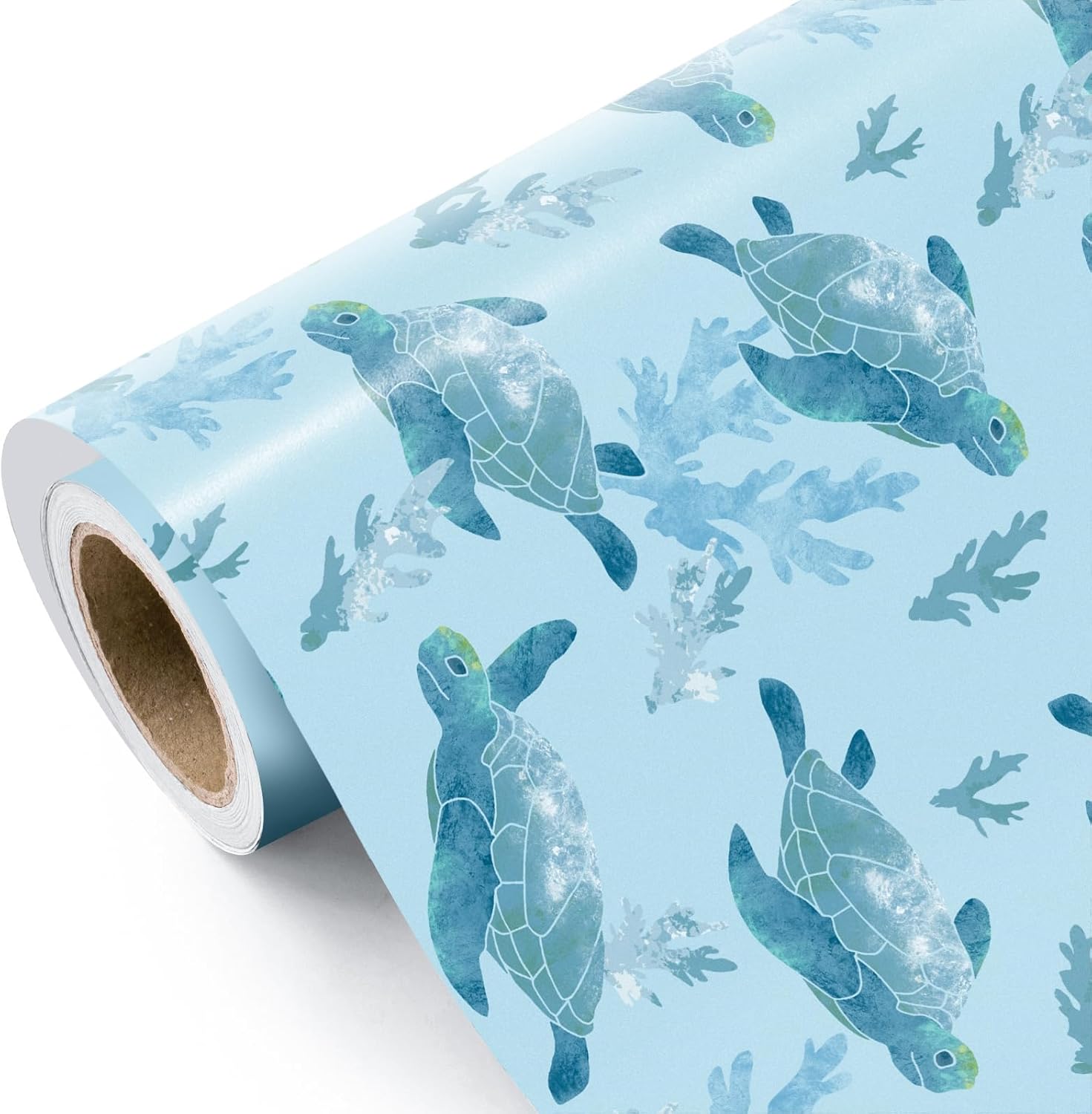 Sea Turtle Wrapping Paper Roll - Mini Roll - 17 Inch x 16.5 Feet ...
