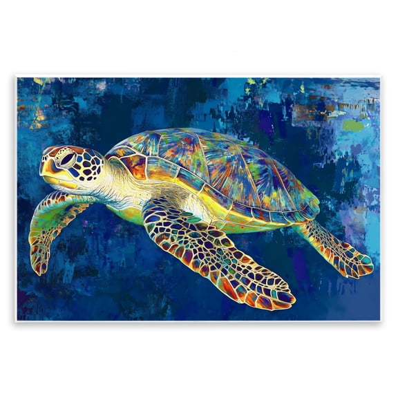 Stupell Industries Sea Turtle in Prismatic Colors Wall Plaque Art, design by LSR Design Studio, 13 x 19