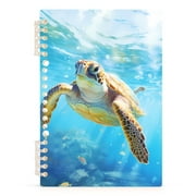 Sea Turtle in Sea Swimming Spiral Journal Notebook College Ruled Notebook 8.3" x 5.7" A5 Lined Thick Paper Page