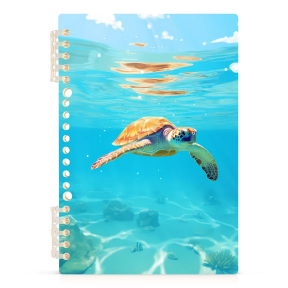 Sea Turtle in Sea View Spiral Journal Notebook College Ruled Notebook 8.3" x 5.7" A5 Lined Thick Paper Page