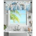 thumbnail image 1 of Sea Turtle kitchen Valance Curtain,Ocean Coral Rod Pocket Curtain Valances,Blue Gradient Short Curtains Summer Nautical Coastal Valance Window Valance for Living Room Bathroom Bedroom 54x18in, 1 of 6