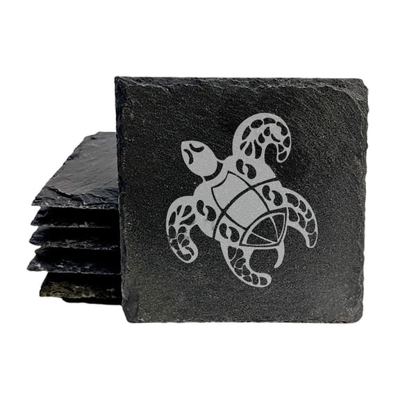Sea Turtles (6 images) Coasters - Square Slate - set of 6