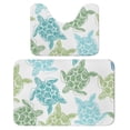 thumbnail image 1 of Sea Turtles Bathroom Rugs Set 2 Pieces, Bathroom Set - Quick Drying Bath Mat And U-Shaped Toilet Rug, Water Absorbent Bath Carpet For Bedroom Floor Living Room, Machine Washable, 1 of 6