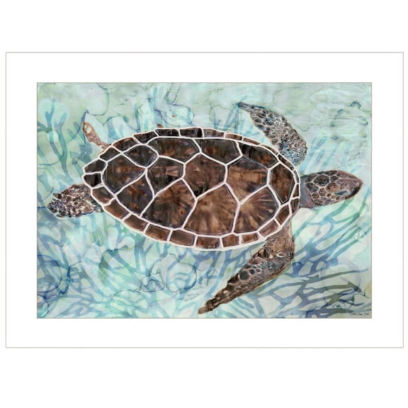 Sea Turtles Collage 1 by Stellar Design Studio Print Wall Art Wood Multi-Color