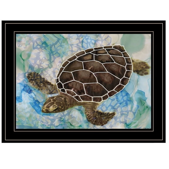 Sea Turtles Collage II by Stellar Design Studio Print Wall Art Wood Multi-Color