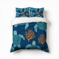 thumbnail image 1 of Sea Turtles Coral Ocean Pattern Repeat Bedding Set 3 Pcs Soft Microfiber Quilt Cover For Bedroom Decor, Comforter Cover With 2 Pillowcase, 1 of 5
