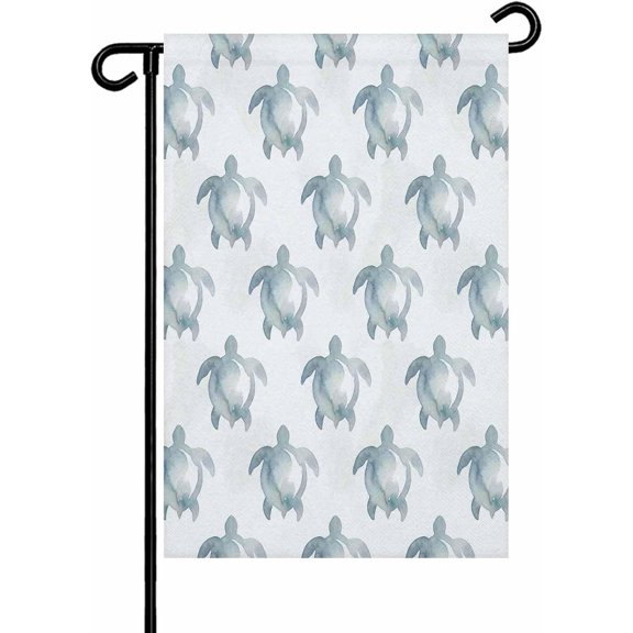 Sea Turtles Garden Flag 12x18 Inch Watercolor Gradient Grey Blue Turtles Blue Double Sided Yard Flags for Outdoor Decoration Welcome Flag Outside Holiday Home Garden Porch lawn Patio Sign