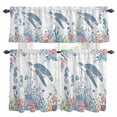 thumbnail image 1 of Sea Turtles Kitchen Curtains Valances and Tiers Set of 3 Retro Watercolor Coral Seaweed Seahorse Tier Curtains and Valance with Rod Pocket for Small Windows, 27.5"x24", 1 of 9