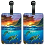 Sea Turtles - Luggage ID Tags / Suitcase Identification Cards - Set of 2