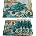 thumbnail image 1 of Sea Turtles Placemats Set of 4 Rectangle Table Mats Washable Heat-Resistant Place Mat for Kitchen Dining Table Decor Indoor Outdoor, 1 of 6