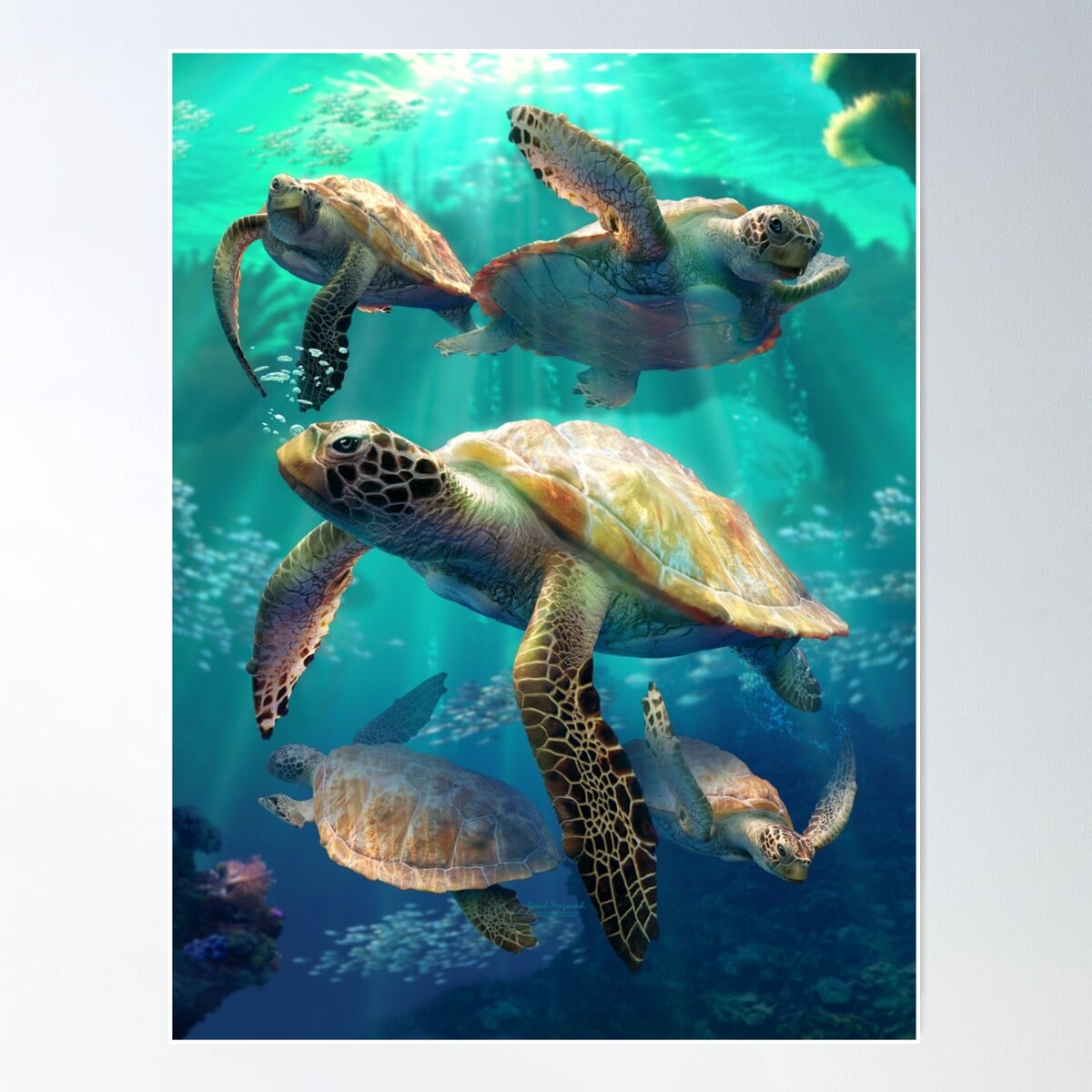 Sea Turtles Poster Wall Art, Modern Wall Decor For Living Room Bedroom ...