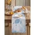 thumbnail image 1 of Sea Turtles Stars Jellyfish Table Runner 13x70in Non-Slip Cotton Linen Table Runners, Retro Marine Life Dresser Scarves TableRunner for Dinner Kitchen Dining Wedding Party, 1 of 9