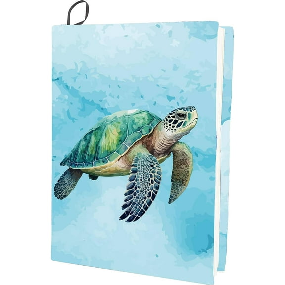 Sea Turtles Stretchable Book Cover Tortoise Animal Washable Reusable Large Nylon Book Protector 9.4x15.7Inch Elastic Notebook Wraps Suitable