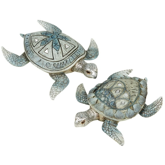 Sea Turtles Tabletop Accent Set of Two - Blue Set of 2