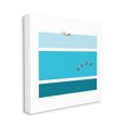 thumbnail image 1 of Sea Turtles Under Scuba Diver Geometric Blue Stripes Animals & Insects Gallery-Wrapped Canvas Print Wall Art, 17x17, 1 of 5