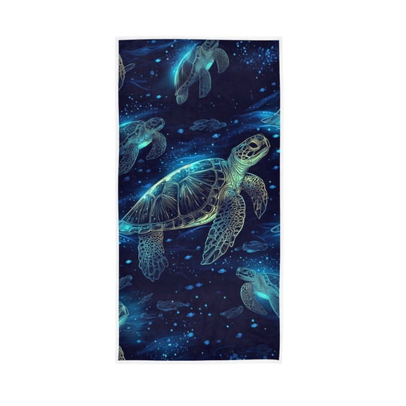 Sea Turtles in Blue Ocean Face Towel Absorbent Hand Towels Bath Sport Gym