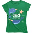 thumbnail image 1 of Sea Unicorns Narwhal Funny Nautical Whale Boat Women's T-Shirt, 1 of 4