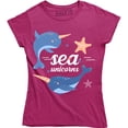 thumbnail image 1 of Sea Unicorns Narwhal Funny Nautical Whale Boat Women's T-Shirt, 1 of 4