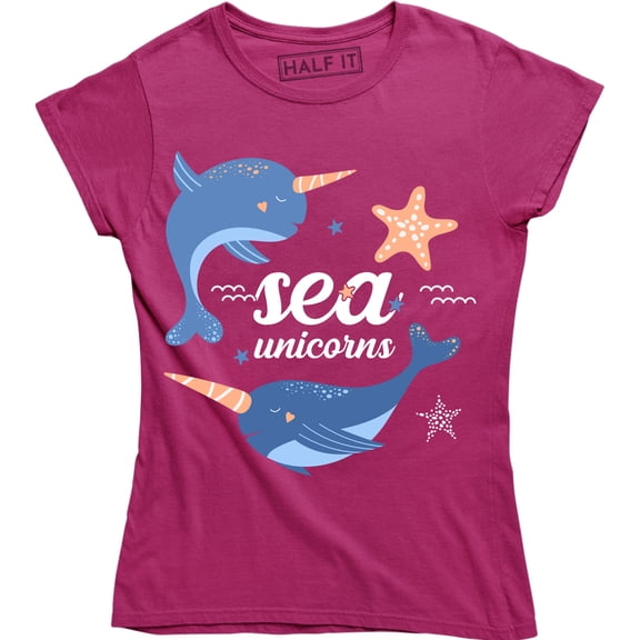 Sea Unicorns Narwhal Funny Nautical Whale Boat Women's T-Shirt