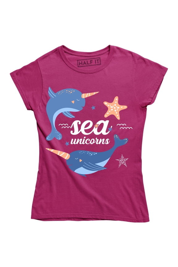 Sea Unicorns Narwhal Funny Nautical Whale Boat Women's T-Shirt