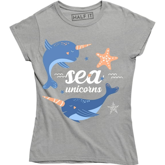 Sea Unicorns Narwhal Funny Nautical Whale Boat Women's T-Shirt