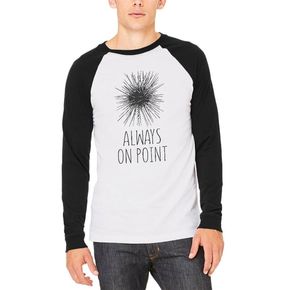Sea Urchin Always on Point Mens Long Sleeve Raglan T Shirt White-Black MD
