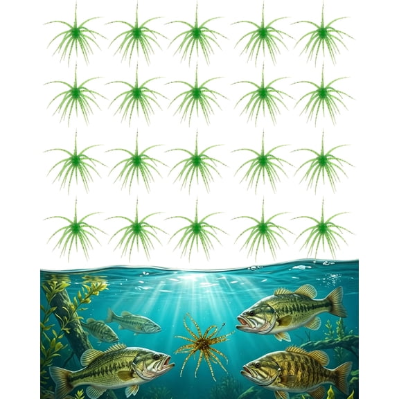 Sea Urchin Bait, 20/30pcs Creature Bait Dice Baits for Bass Fishing - Sea Urchin Dice Fishing Lure in 2.7in 3.5in 4.3in, Soft Fuzzy Dice Bass Bait Gear for Largemouth Smallmouth Trout