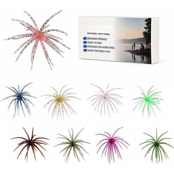 Sea Urchin Baits for Bass Fishing, 2.6/3.54/4.33 Inch, 6/9 Pack