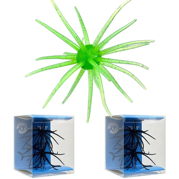Sea Urchin Bass Fishing Lure Soft Creature Bait Coike Style Urchin Bait for Bass Fishing Swimbait Freshwater Fishing Bait with Hooks for Lake River Pond Fishing