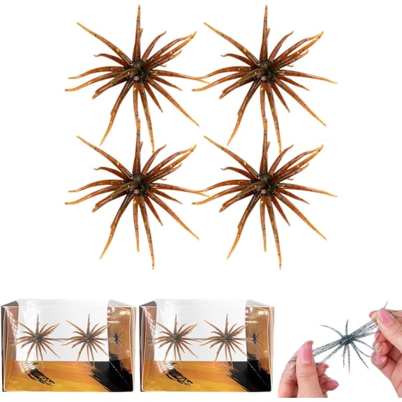 Sea Urchin Soft Bait - 4Pcs Realistic Fuzzy Dice Fishing Lure, with Reflective Stars for All Waters