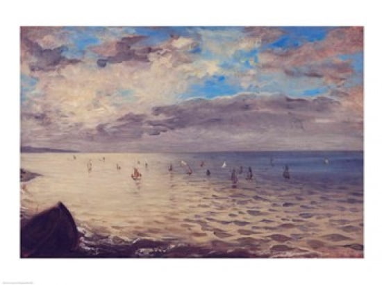 Sea Viewed from the Heights of Dieppe Canvas Art - Eugene Delacroix (24 x 18)