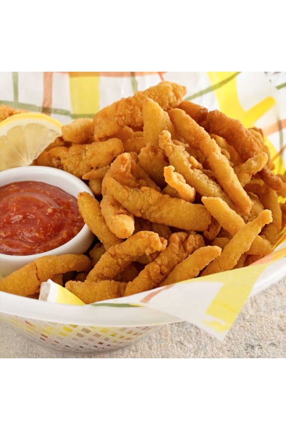 Frozen Fried Breaded Clam Strip, 6 Pound - 1 each.