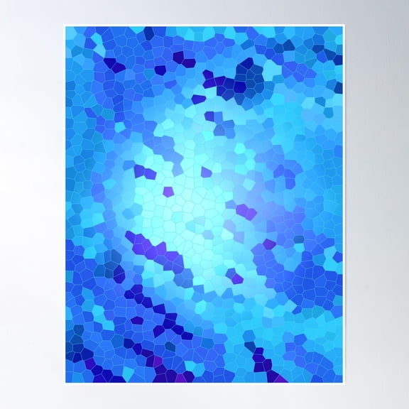 Sea Water Pattern - Irregular Blue Shapes Poster Wall Art, Modern Wall Decor, 8x12 UNFRAMED