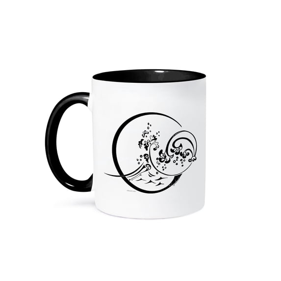3dRose, Sea Wave, 11oz Two-Tone Black Mug