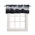 thumbnail image 1 of Sea Wave Black Linen Curtain Valance for Bedroom/Bathroom/Kitchen/Office/Living/Dining Room Windows,Abstract Ocean Summer Coastal Nautical Rod Pocket Topper Drapes Decorative Cafe Drapery Panel 60x18, 1 of 6