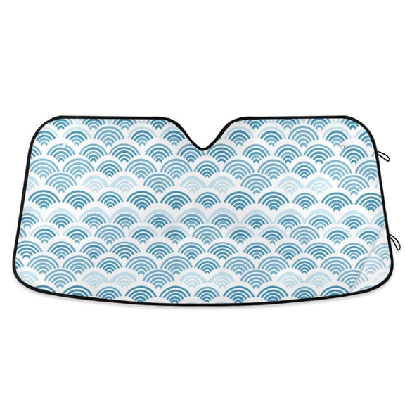 Sea Wave Car Windshield Sun Shade Foldable Car Front Window Visor Heat and UV Protection 57x31.5