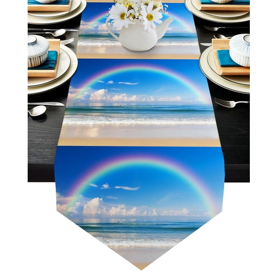 Sea Wave Landscape Table Runners Wedding Dinning Table Decoration Farmhouse Decor Kitchen Table Runner Tablecloth