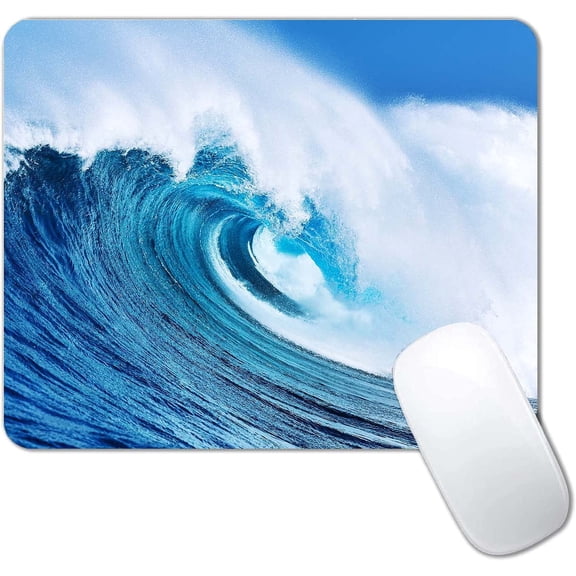 Sea Wave Mouse Pad,Cute Mouse pad,Custom Small Mouse Pads with Designs,Portable Office Non-Slip Rubber Base Wireless Mouse Pad for Laptop