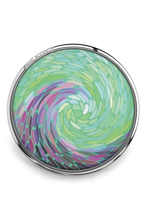 Sea Wave Snap Jewelry Ginger Charm 18MM Mosaic Green Ocean Button for DIY Interchangeable, Customizable Jewelry Accessories