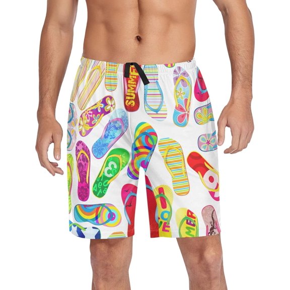 Sea Waves Anchor Pajama shorts Mens Lounge Sleep Shorts Super Soft Men Pajama Bottoms with Drawstring & Pockets