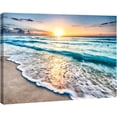 thumbnail image 1 of Sea Waves Canvas Wall Art - Large Ocean Beach Print, Stretched & Framed Seascape Giclee Artwork, Ready to Hang for Living Room, Bedroom & Coastal Home Decor, 1 of 6