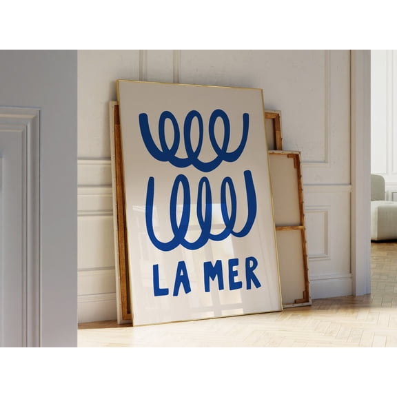 Sea Waves French Quote Art Print, La Mer Poster Home Decor #1579, Unframed Poster Size 24x36