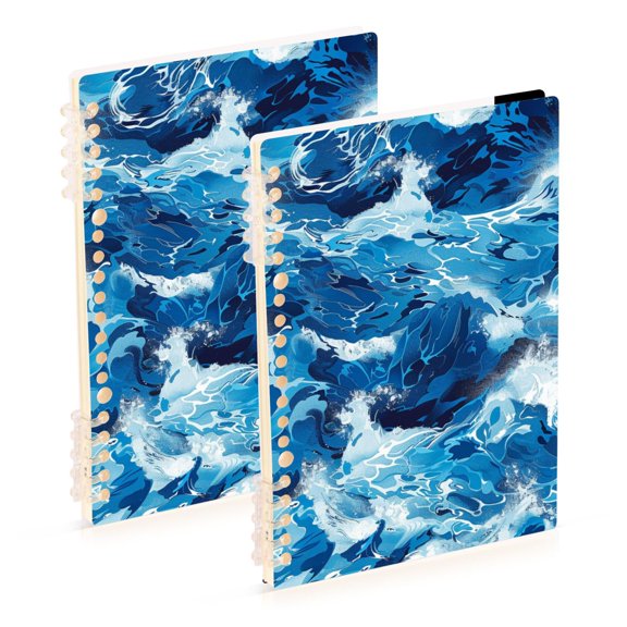 Sea Waves Notebook Detachable Coil Notebook Diary Plan Book A5 Size 60 Pages 1 Pack