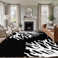 thumbnail image 1 of Sea White Coral Washable Living Room Rugs 5'x7', Marine Black Background Modern Art Low Pile Throw Large Area Rugs Non-Slip Sturdy Edge Binding Carpet for Dining Room Bedside Kitchen, 1 of 9